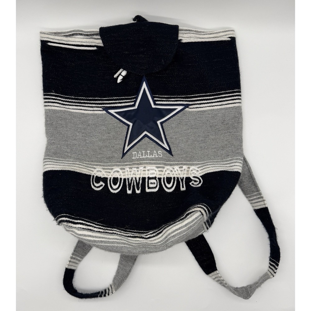 Dallas Cowboys Backpack NFL Lined Woven Straps Drawstring Tote Carryall